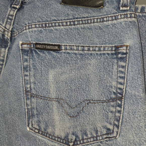 Harley-Davidson Mens Straight Leg Jeans Black Denim Biker Aesthetic Rugged 34/31 - Picture 12 of 14